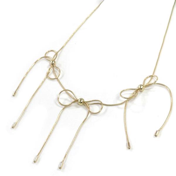 Metal Triple Ribbon Necklace