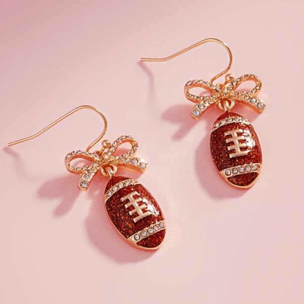 Football Game Day Enamel Earring
