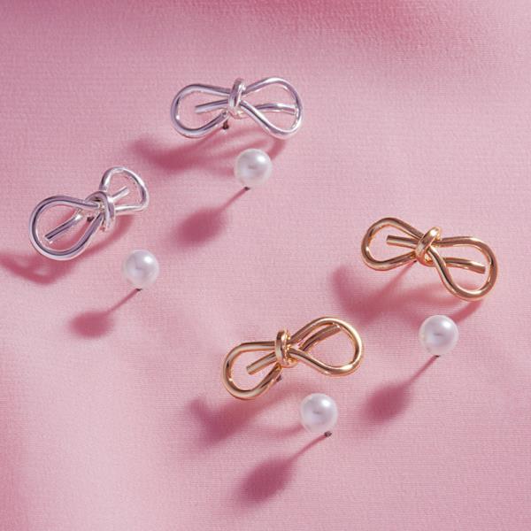 Ribbon Post Earrings Set