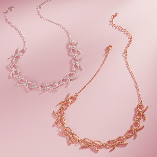 Bow Shaped Metal Short Necklace