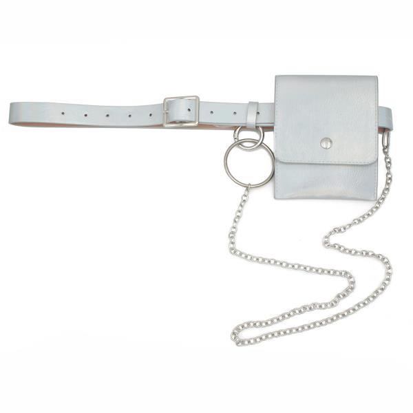 SILVER MINI BAG BELT
