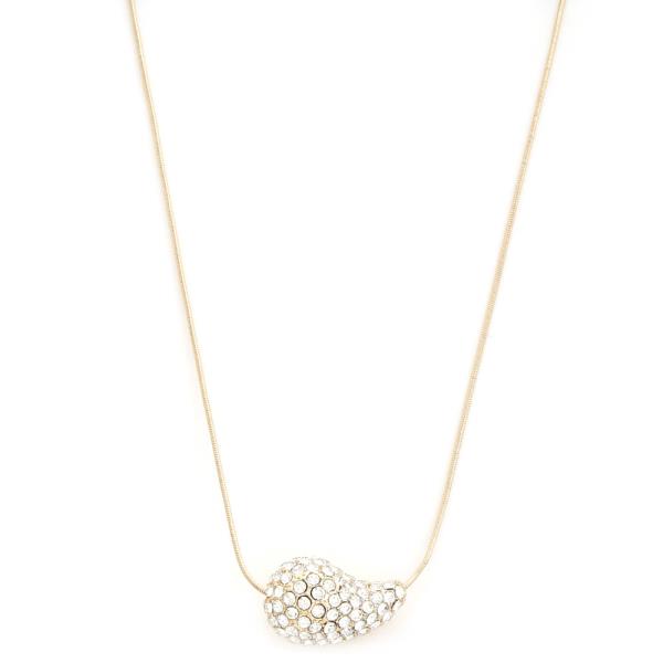 Teardrop Dome Rhinestone Necklace