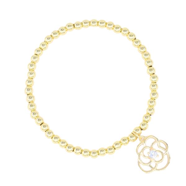 Rose Metal Ball Stretch Bracelet