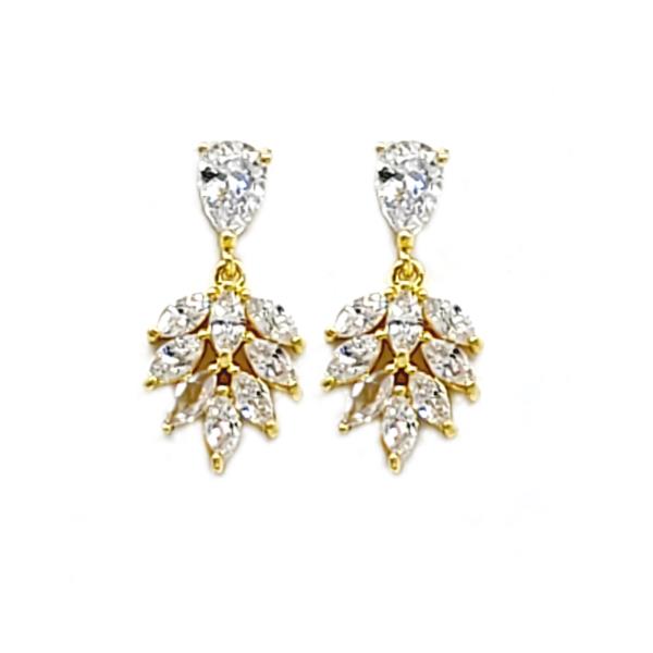 Gold Dipped CZ Stone Dainty Earring