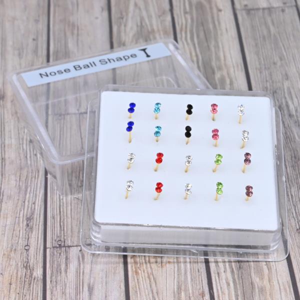Double Stone Nose Stud 1 Box (20 Units)