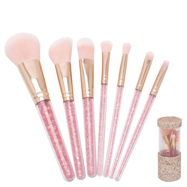 7 PC BRUSH SET W GLITTER CASE