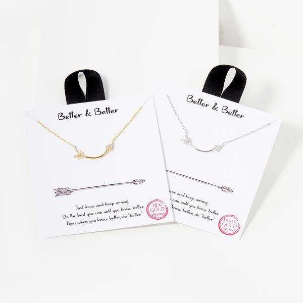 18K GOLD RHODIUM DIPPED BETTER & BETTER ARROW NECKLACE