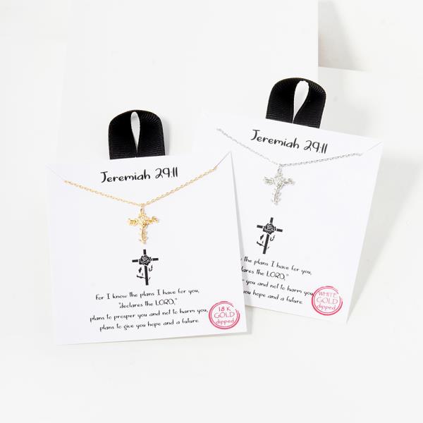 18K GOLD RHODIUM DIPPED JEREMIAH 29:11 NECKLACE