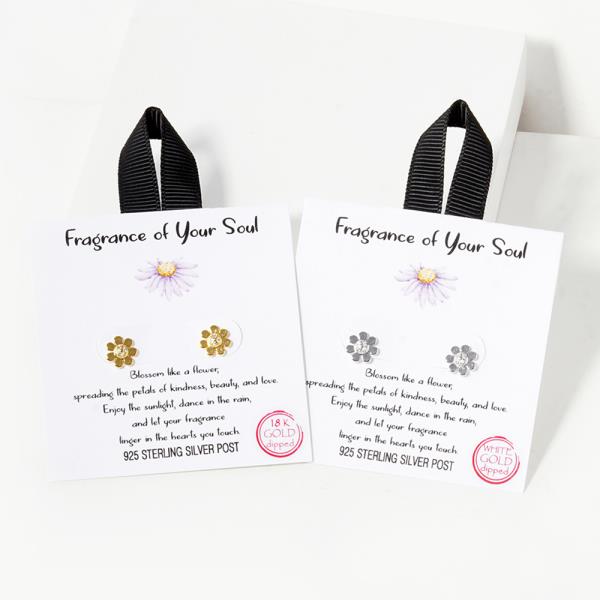 18K Gold Rhodium Dipped Fragrance Soul Earring