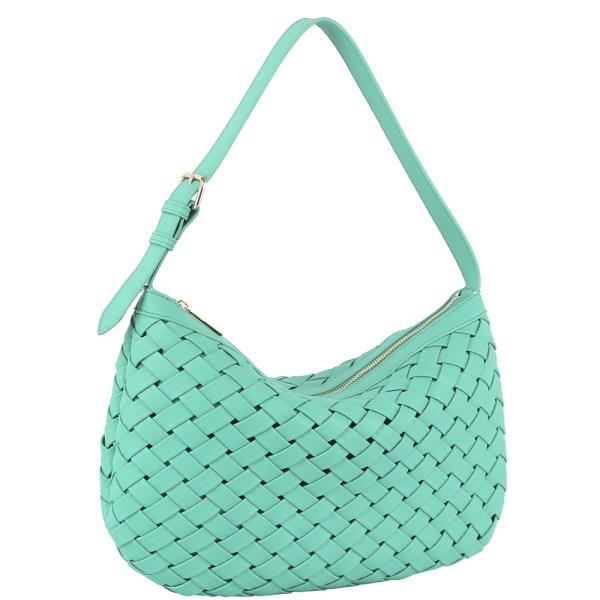 Woven Buckle Shoulder Bag