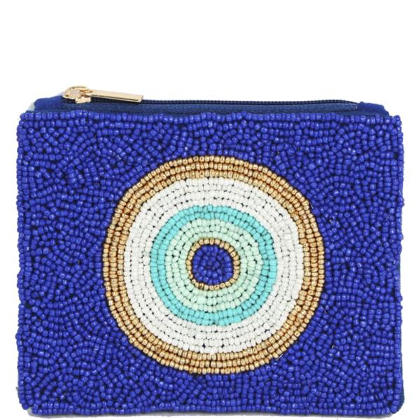 RICH TARGET THEME FULL SEED BEAD COIN PURSE BAG