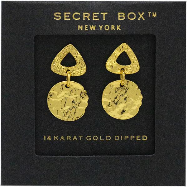 SECRET BOX 14K Gold Dipped Triangle Earring