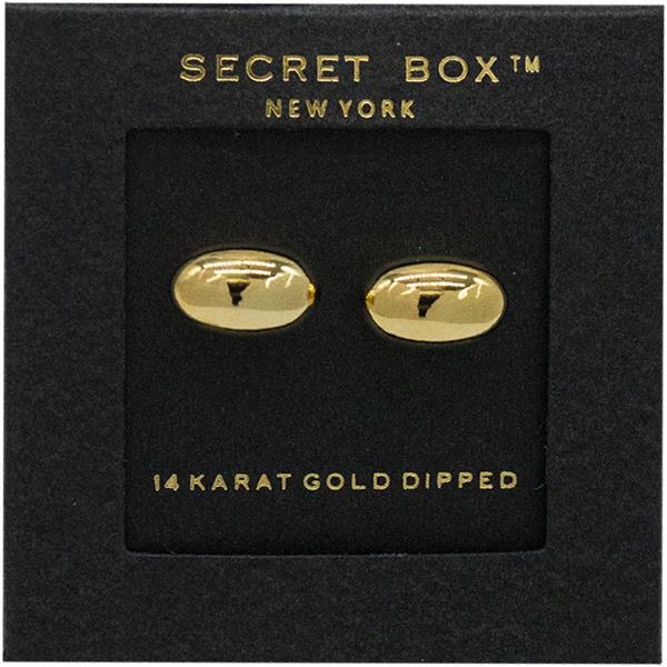 SECRET BOX 14K Gold Dipped Dome Earring