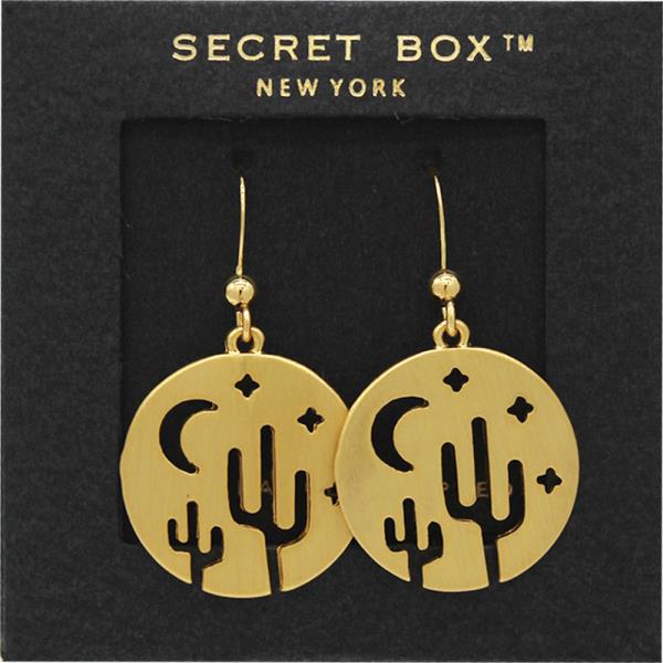 SECRET BOX Gold Dipped Cactus Hook Earring