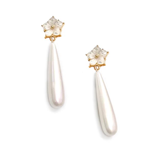 Flower Pearl Dangle Earring