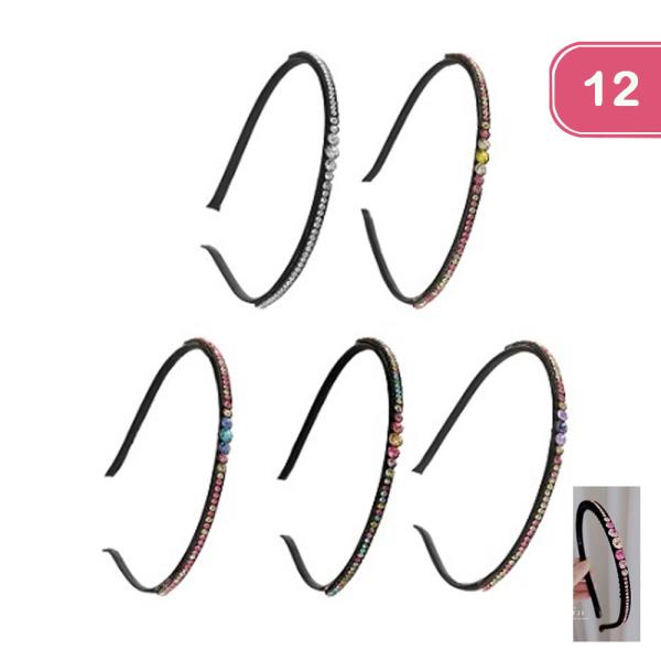 Rhinestone Headband (12 Units)
