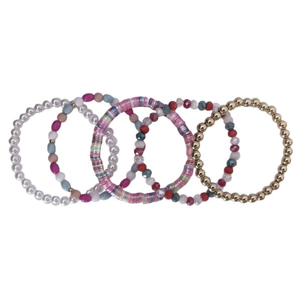 Multi Bead Stretch Bracelet Set