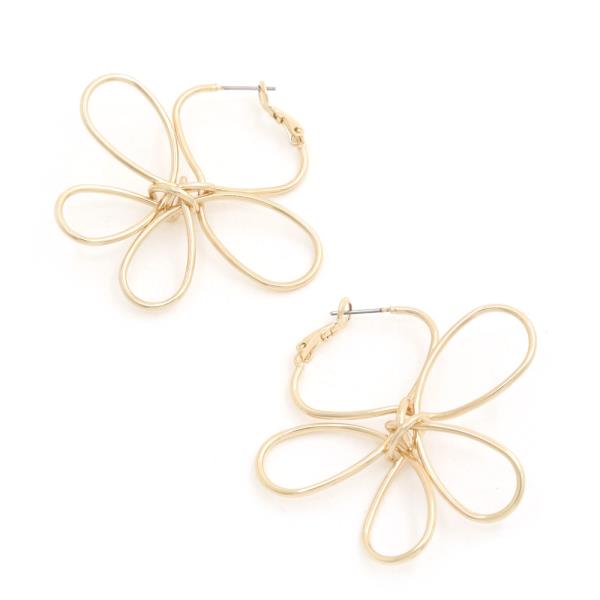 Wire Flower Metal Earring