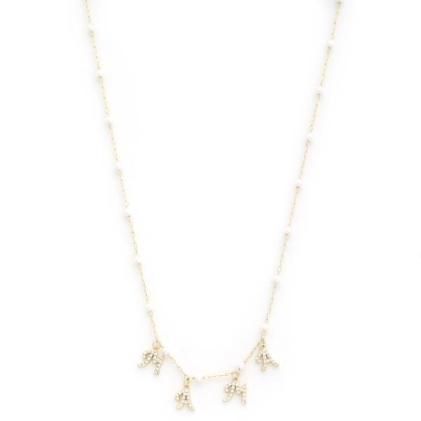 Mama Pearl Bead Station Necklace