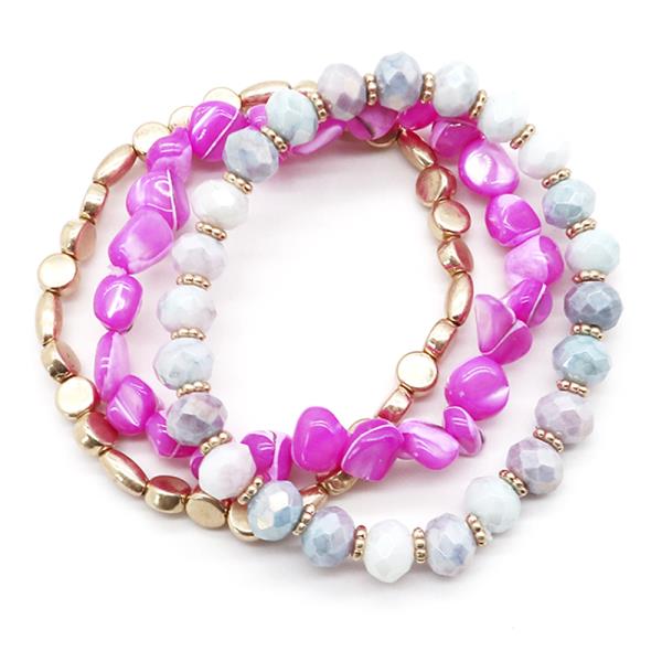 Multi Bead Stretch Bracelet Set