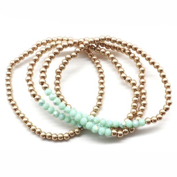 Metal Ball Stretch Multi Bracelet Set