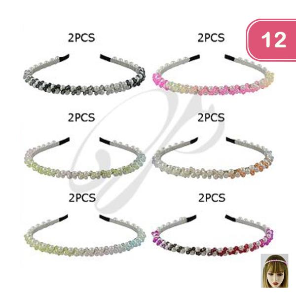 Pearl Beaded Headband (12 Units)