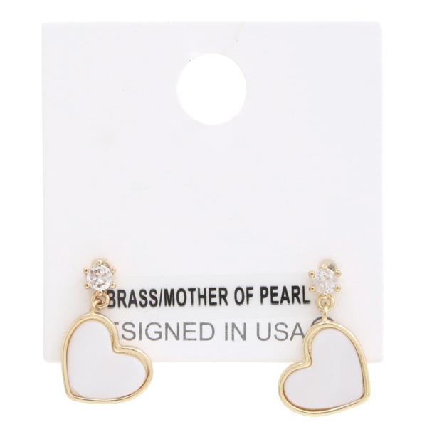 Mother of Pearl Heart Dangle Earring
