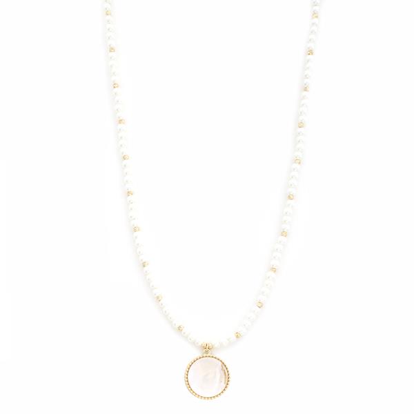 PEARL ROUND PENDANT NECKLACE