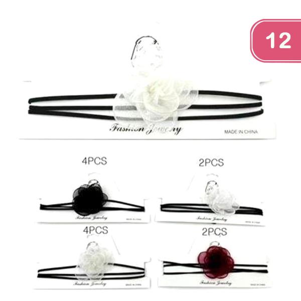 Rose Wrap Around Choker Necklace (12 Units)