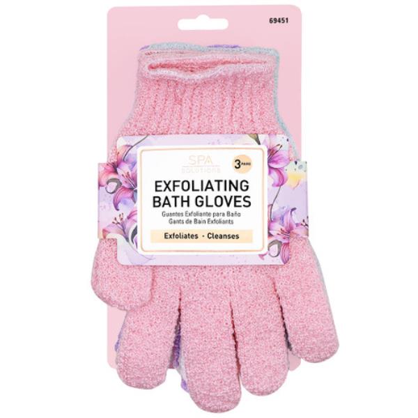 CALA EXFOLIATING BATH GLOVES 3 PAIRS