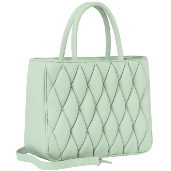 Padded Quilted Textured Handle Satchel Bag