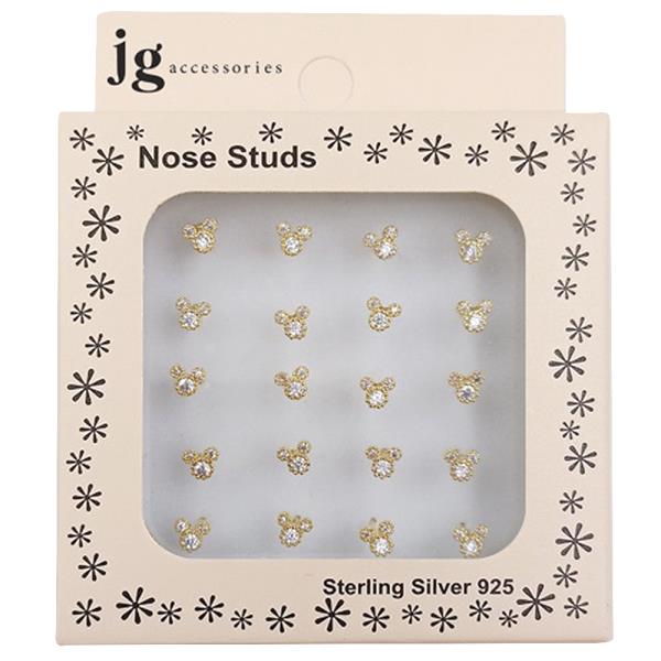 CZ Sterling Silver Nose Stud Set