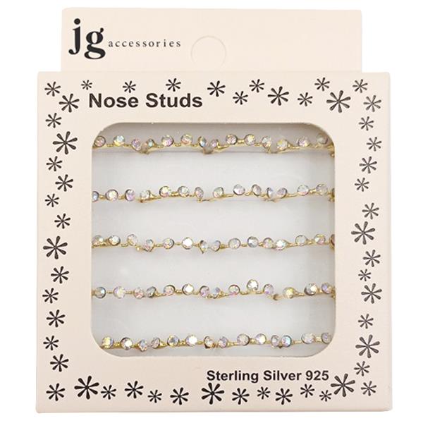 CZ Sterling Silver Nose Hoop Set