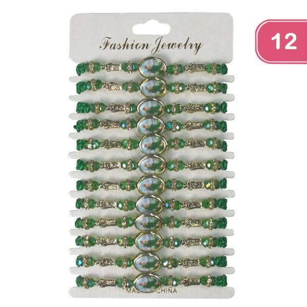 San Judas Beaded String Bracelet (12 Units)