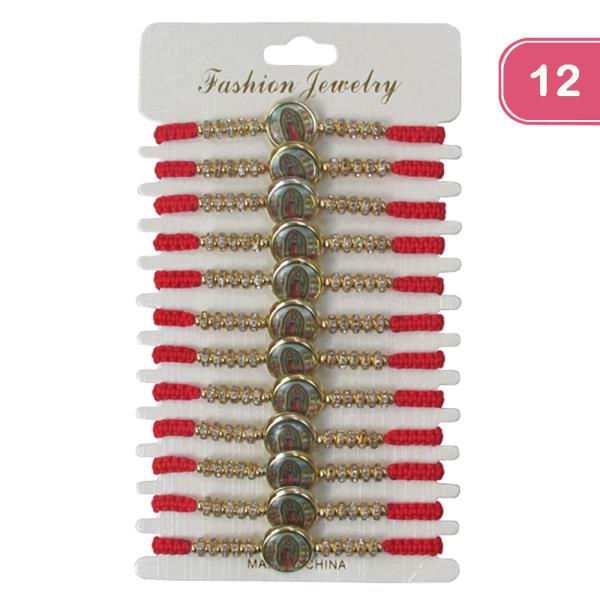 Virgin Mary Rhinestone Bracelet (12 Units)