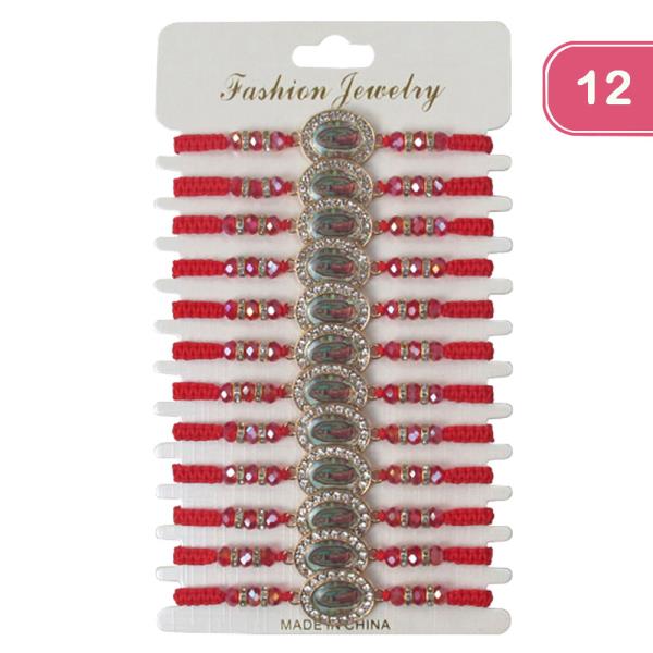 Virgin Mary Bead Rhinestone Bracelet (12 Units)