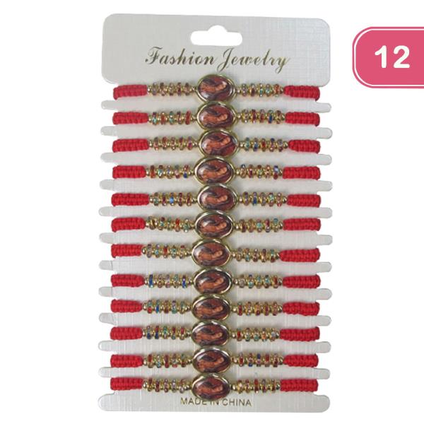 Virgin Mary Rhinestone Bracelet (12 Units)