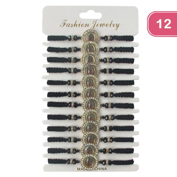 Virgin Mary String Bracelet (12 Units)