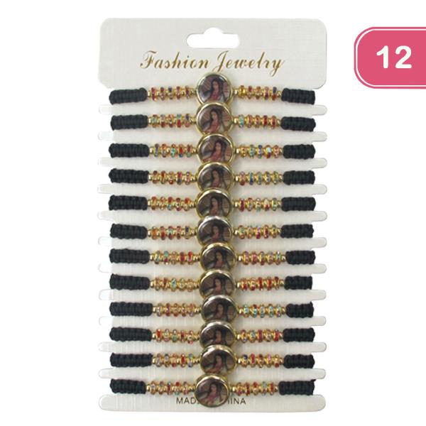 Virgin Mary String Bracelet (12 Units)