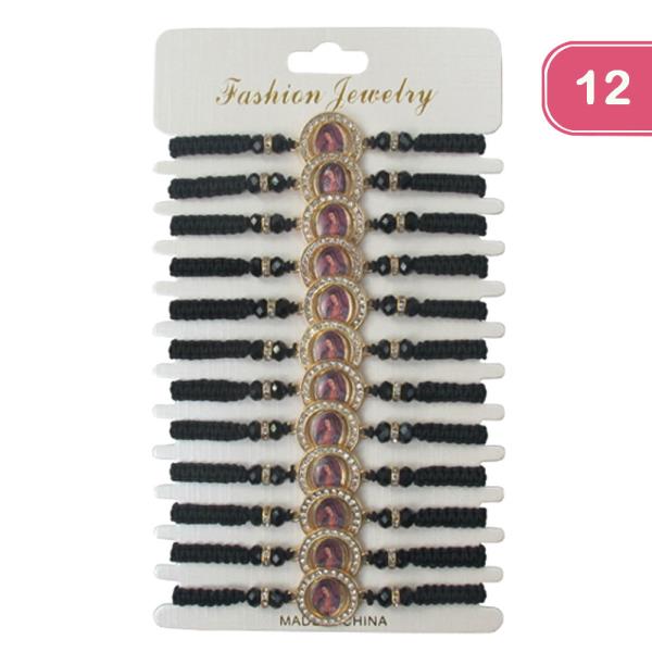 Virgin Mary String Bracelet (12 Units)