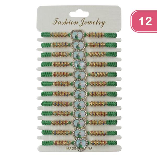 San Judas String Adjustable Bracelet (12 Units)