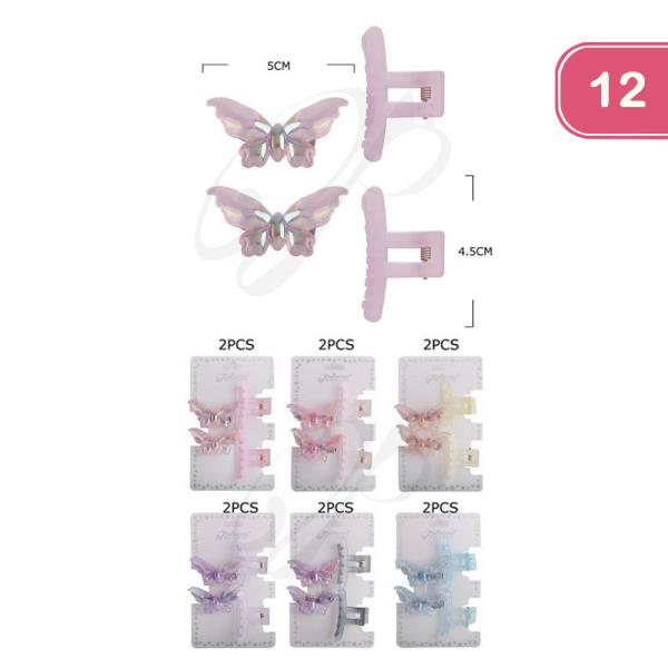 Butterfly Hair Pin and Claw Clip Set (12 Units)