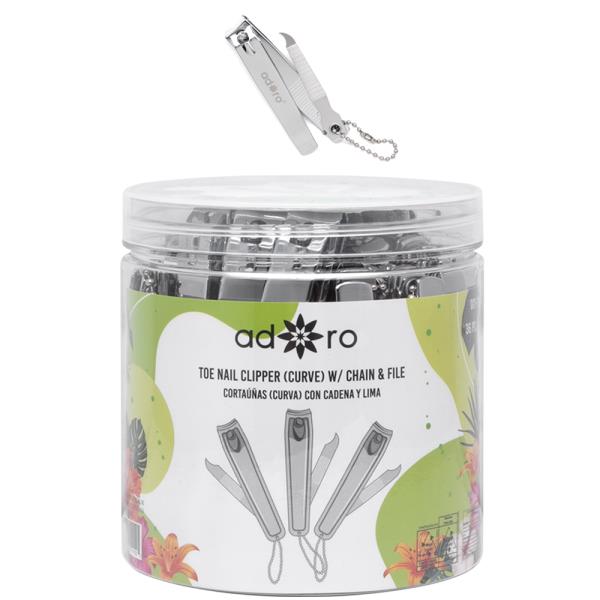 ADORO 36PCS TOE NAIL CLIPPER CURVE W CHAIN AND FILE SET