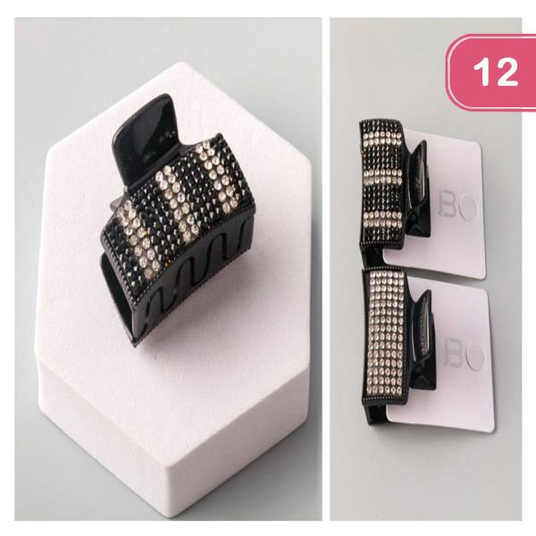 Rhinestone Square Claw Clips (12 Units)
