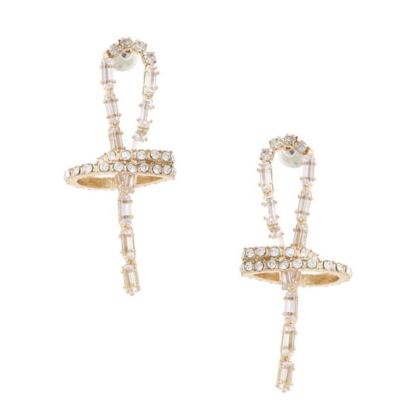 SODAJO CZ Metal Gold Dipped Earring