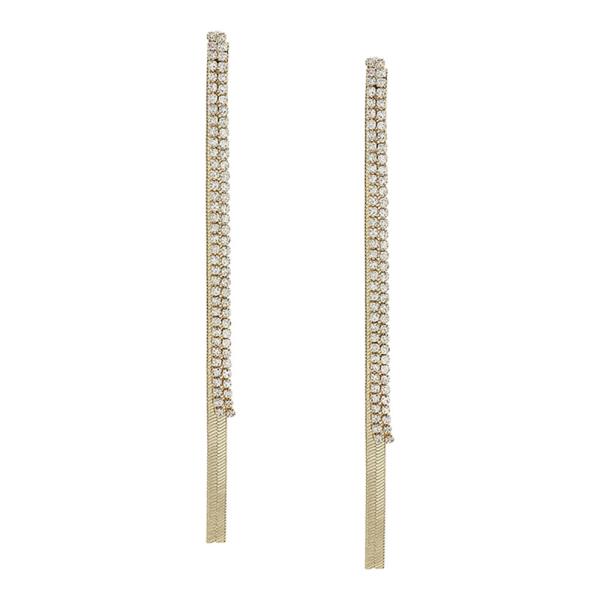 Long 3 Crystal and Metal Chain Linear