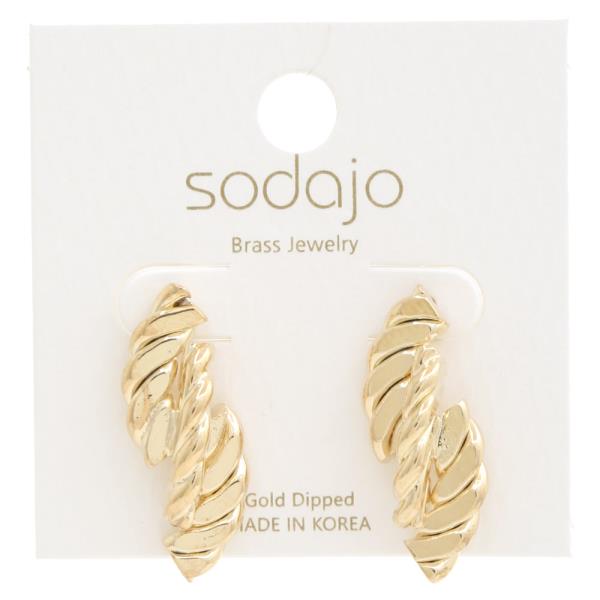 SODAJO Metal Twisted Gold Dipped Earring