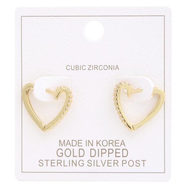 Heart CZ Gold Dipped Earring