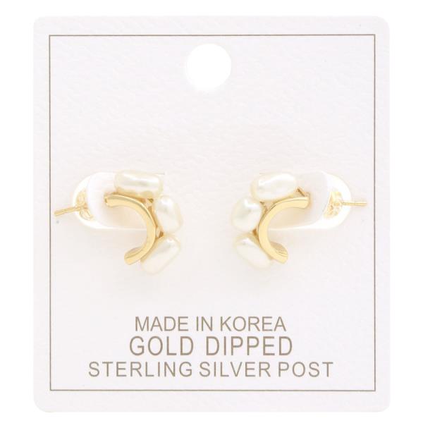 Pearl Bead Gold Dipped Earring