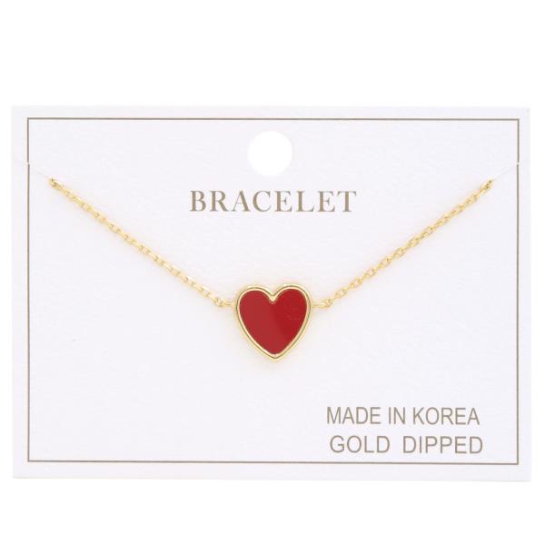 Heart Charm Gold Dipped Bracelet